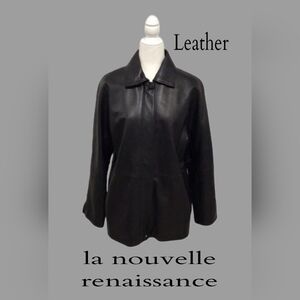 La Nouvelle Renaissance Leather Jacket, Thinsulate Insulation,‎ Black, Size Med.